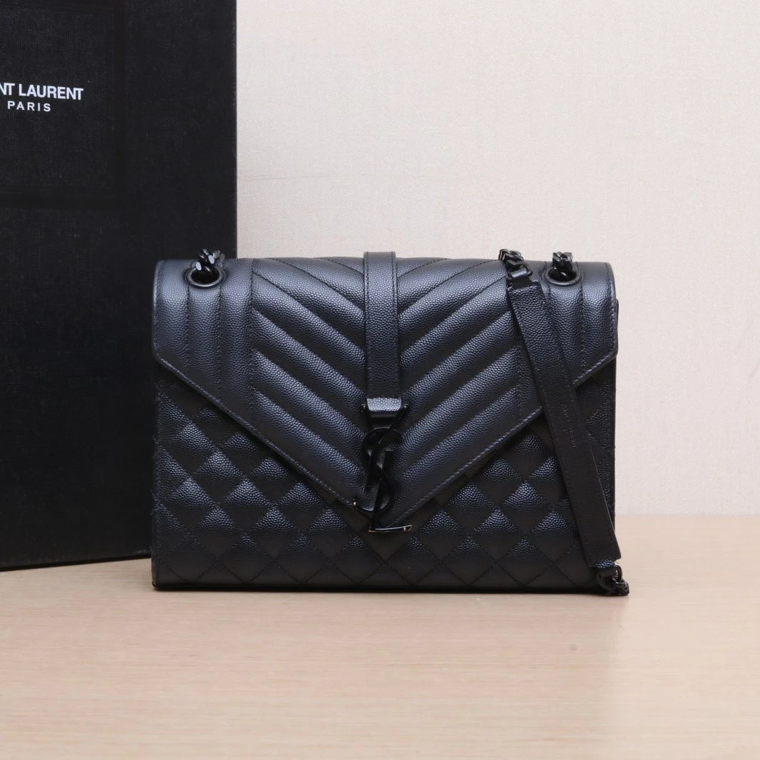 99新 YSL/圣罗兰 【双攀】 绗缝纹理信封包 中号276609