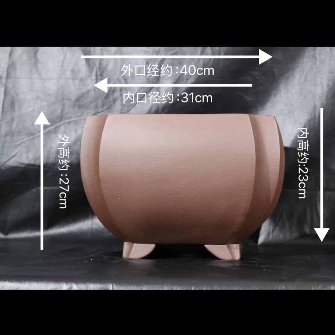 手工紫砂四方盆景盆透气适合兰花君子兰盆栽