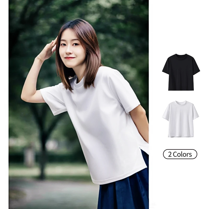 夏季爆款新款竹棉短袖小众宽松甜美半袖独特漂亮女士外穿气质上衣