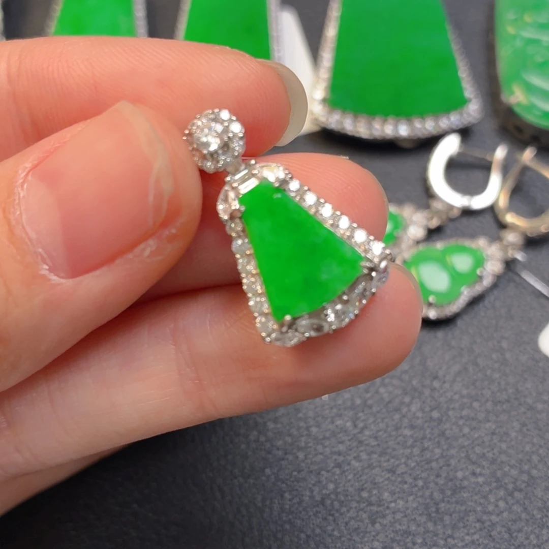 翡翠银S925镶嵌吊坠(不含链)