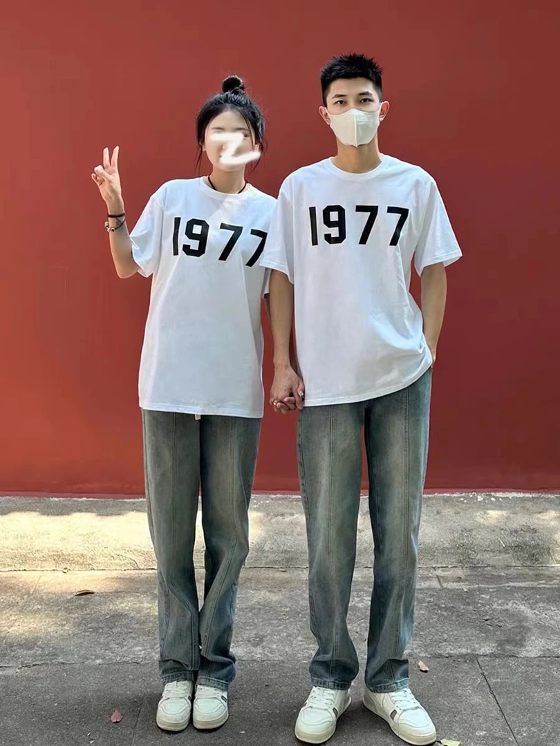 潮牌男女款夏季重磅纯棉情侣T恤ins纯色短袖31025(A5-2)