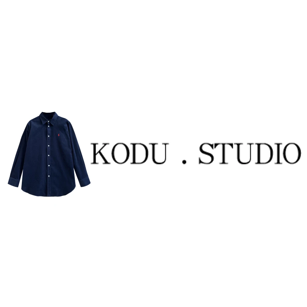 QI【刻度KODU】LC-5992冬季复古老钱风灯芯绒翻领单排扣刺绣衬衫