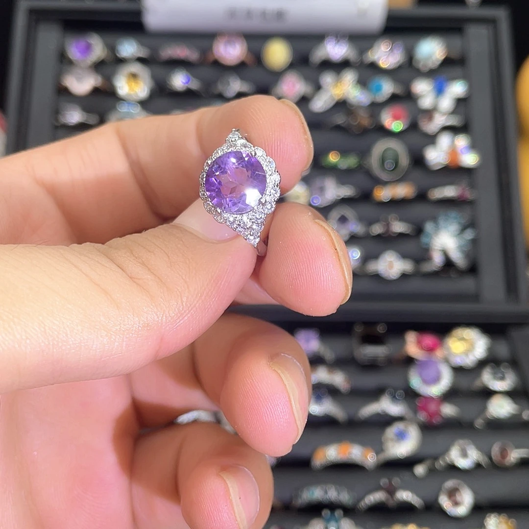 紫晶珠宝半成品未镶嵌