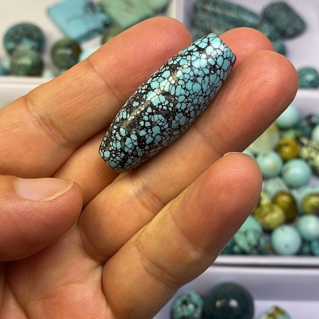 未镶嵌高瓷细网花桶珠