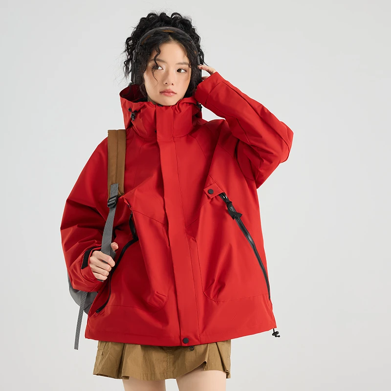 MIN SAN JIN冲锋衣三合一防风防水外套可拆卸内胆男女HLZ-2518SS