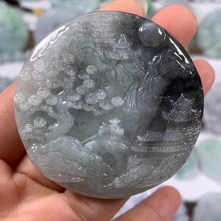 颈饰未镶嵌翡翠山水福利乌鸡料福利