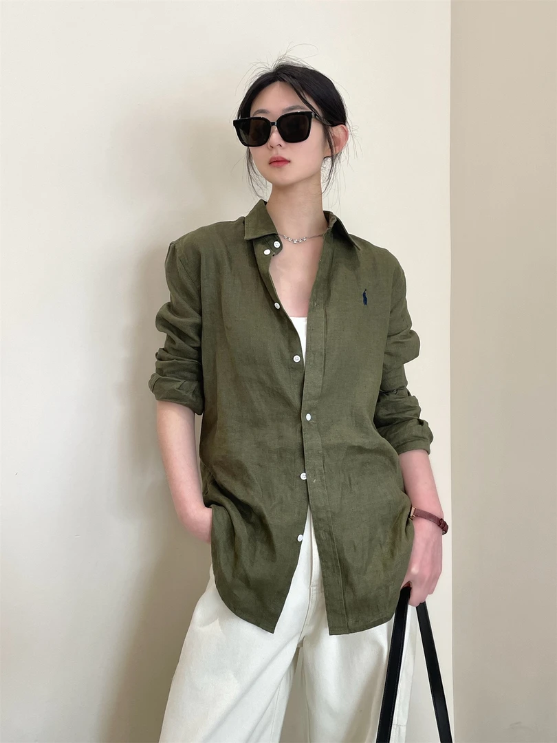 【YoYo】夏季新款100亚麻轻薄透气防晒衬衫外套Y102