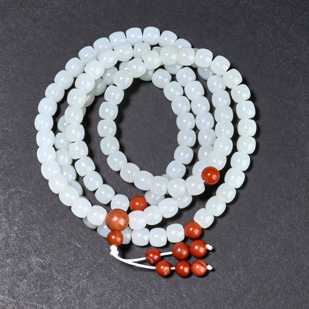 和田玉孙永"白玉链 108粒"/XA0184中贸圣佳拍卖