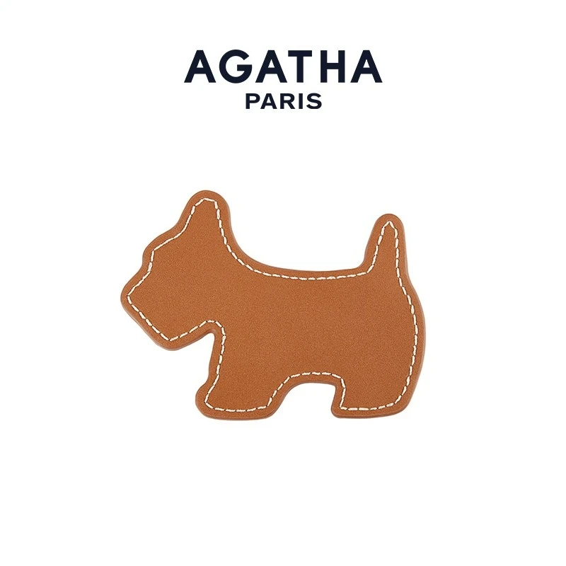 AGATHA明星同款皮革ins小狗发夹元气可爱甜美减龄感头饰发饰LY