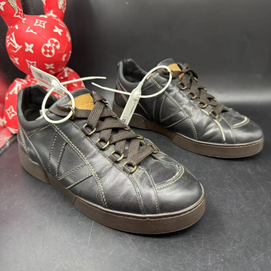 95新 LouisVuitton/路易威登 【AO福利】40欧码 黑棕休闲板鞋bd095