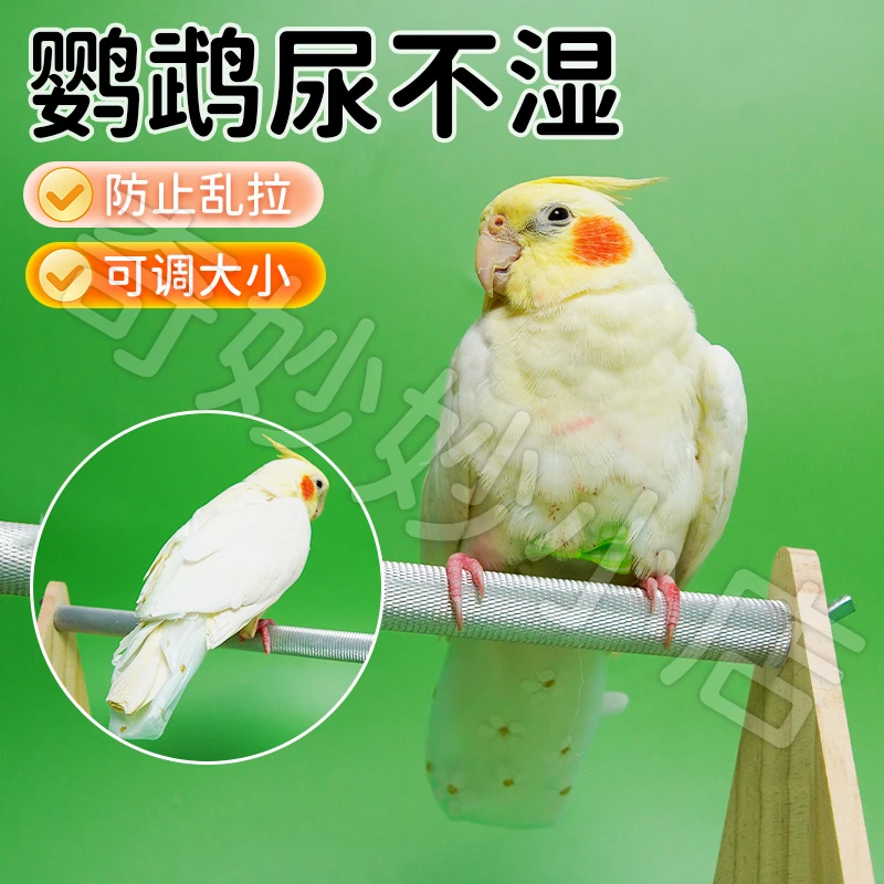 【宠大条】夏季可调节立体款鹦鹉尿不湿蕾丝八哥金太阳虎皮衣服屎兜