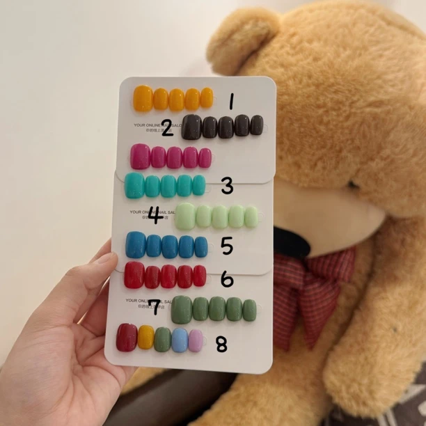 【纯色】纯手工穿戴甲显白