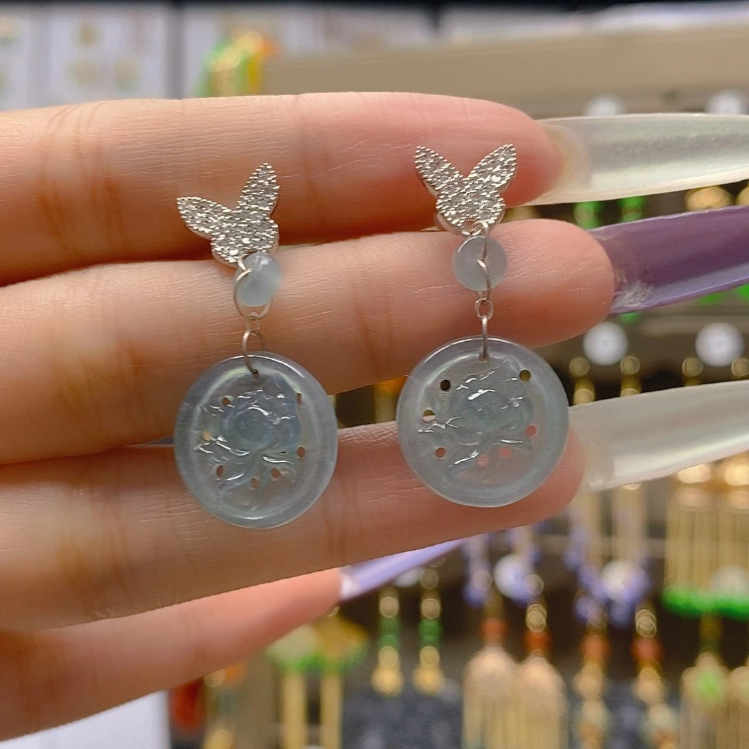 翡翠合金耳饰翡翠