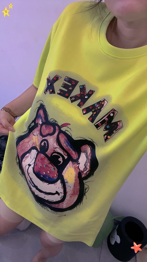 清版多款高品质欧货重工亮片刺绣中长宽松大T看好款号图片拍