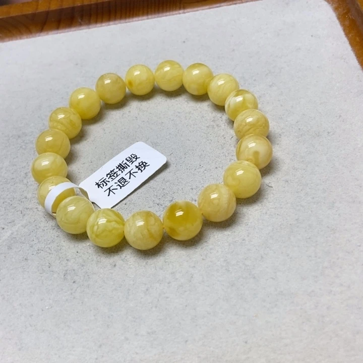蜜蜡未镶嵌裸石手串