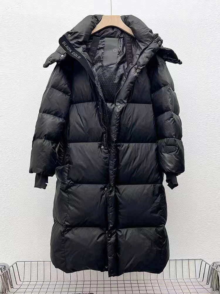 黑钻长款羽绒服男女同款