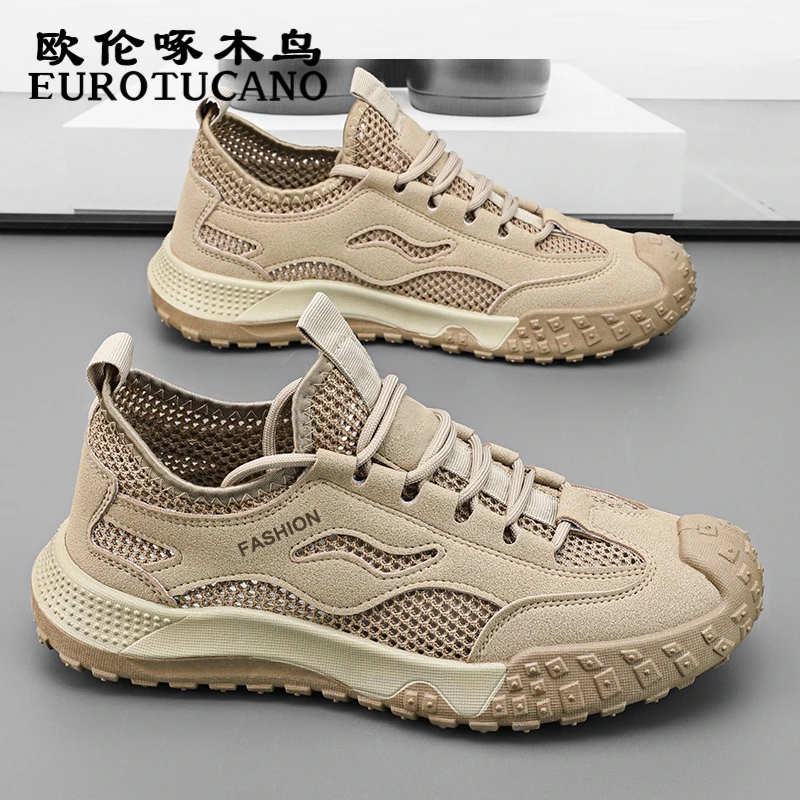 欧伦啄木鸟EUROTUCANO男鞋夏季透气网面鞋子男款男士开车专用鞋