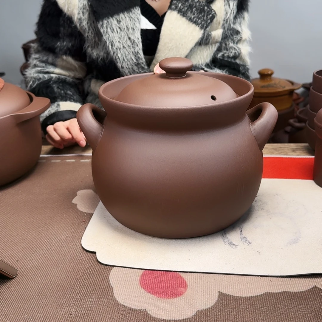 紫砂砂锅5.5升正品无暇
