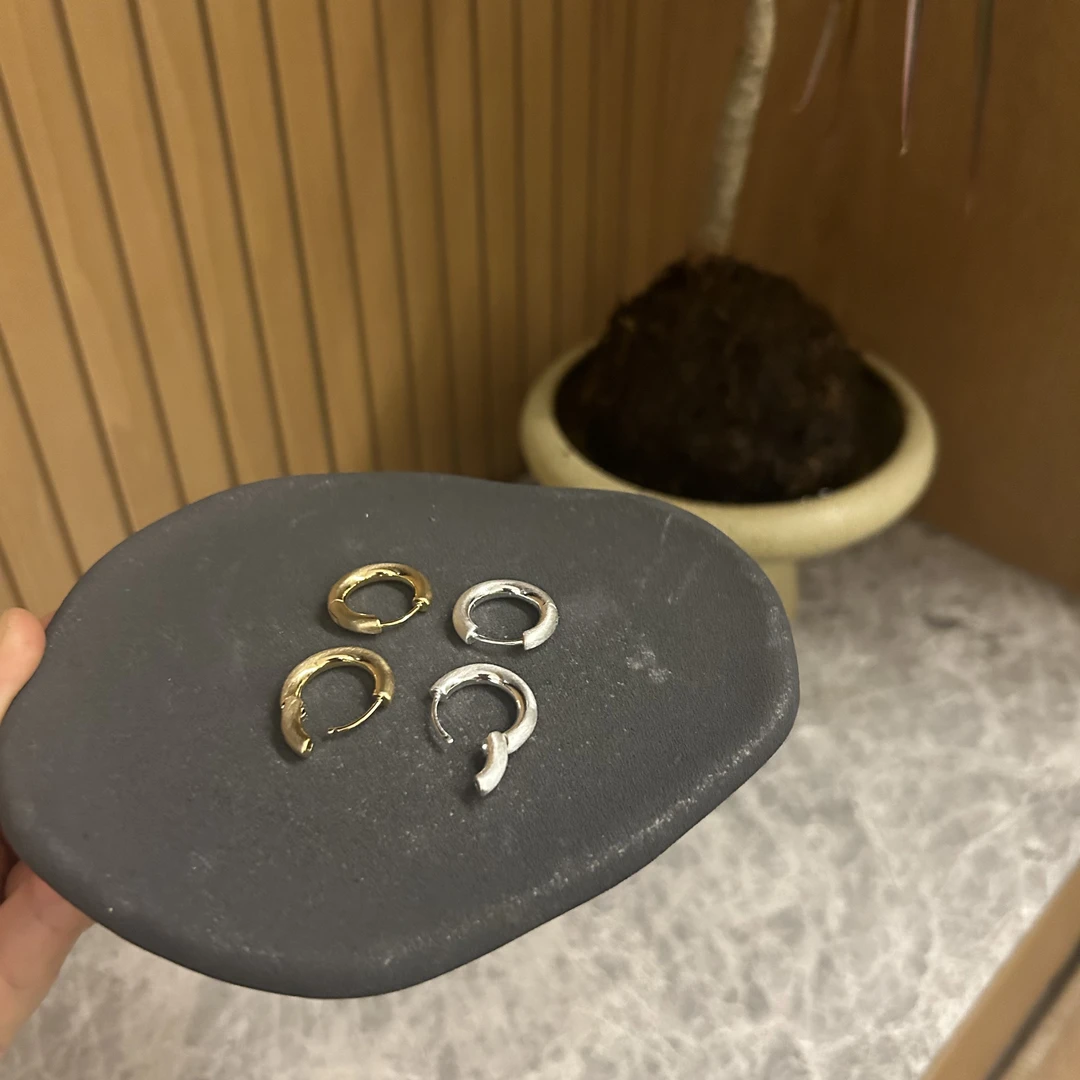 合金耳饰 Julia姐姐】”粗素圈“拉丝耳扣