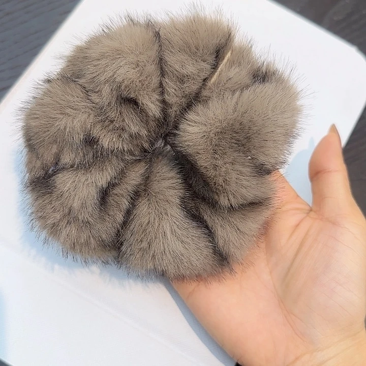 非金属布艺灰咖色 毛毛 大肠发圈