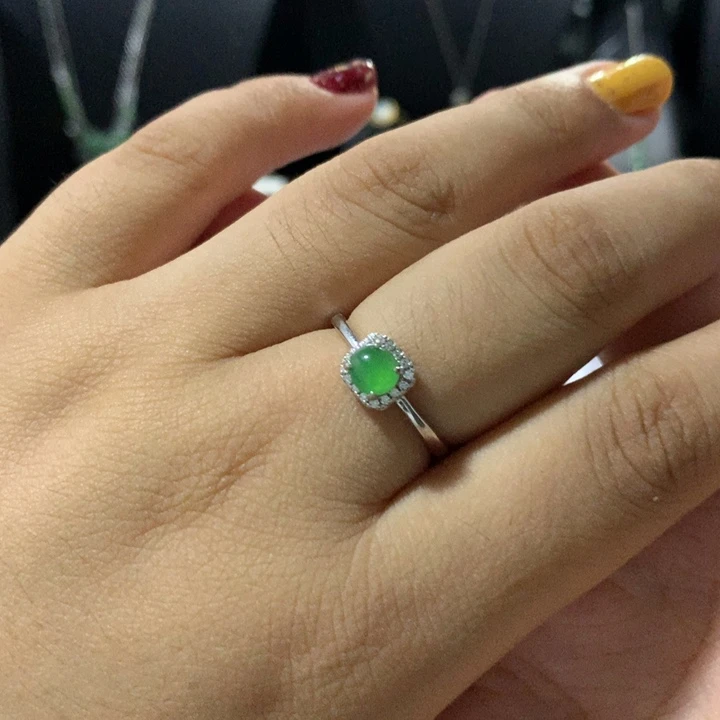 翡翠银S925镶嵌戒指