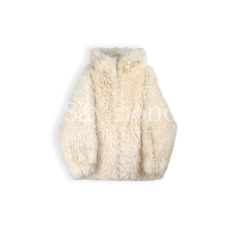 懒猫nono│Saynono 时尚轻奢皮毛一体连帽拉链皮草外套 WD1073