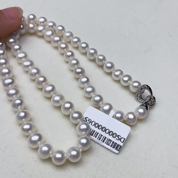 淡水珍珠未镶嵌颈饰卡7➕极光白炫彩