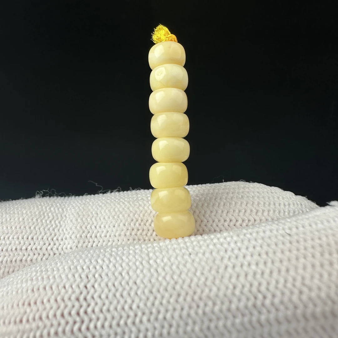 K3583天然原矿蜜蜡 隔珠6mm支持复检假一罚十