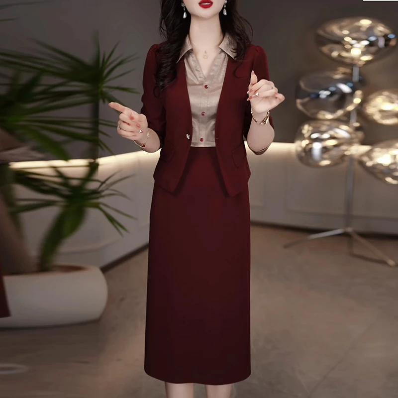 西装外套+连衣裙2025秋季新款两件套时尚百搭高级优雅轻职风套装