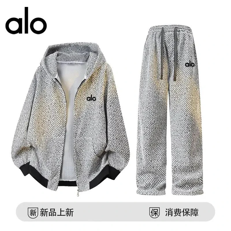 【官方奥特莱斯】品牌折扣 秋季新款条纹撞色套装时尚宽松两件套