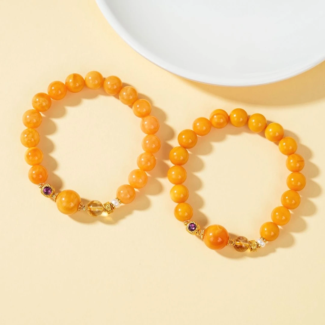 【云上叙】蜜蜡单圈手串-多样性发其一-9mm-V01137-M（甄选）