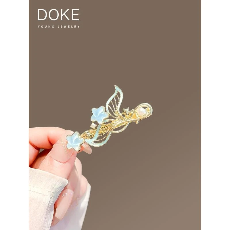 新款鱼尾发夹女夏季小众设计感侧边夹刘海夹碎发夹子高级感鸭嘴夹