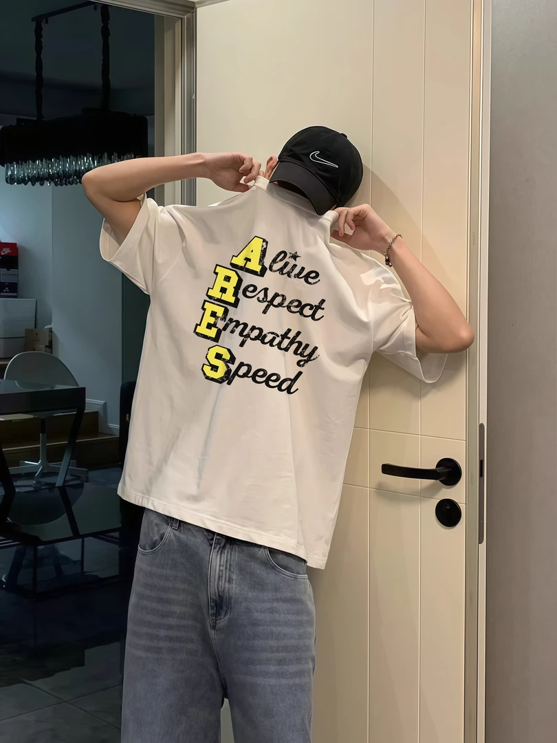 【重磅纯棉】国潮牌大字母短袖T恤男女夏季设计感百搭宽松情侣上衣