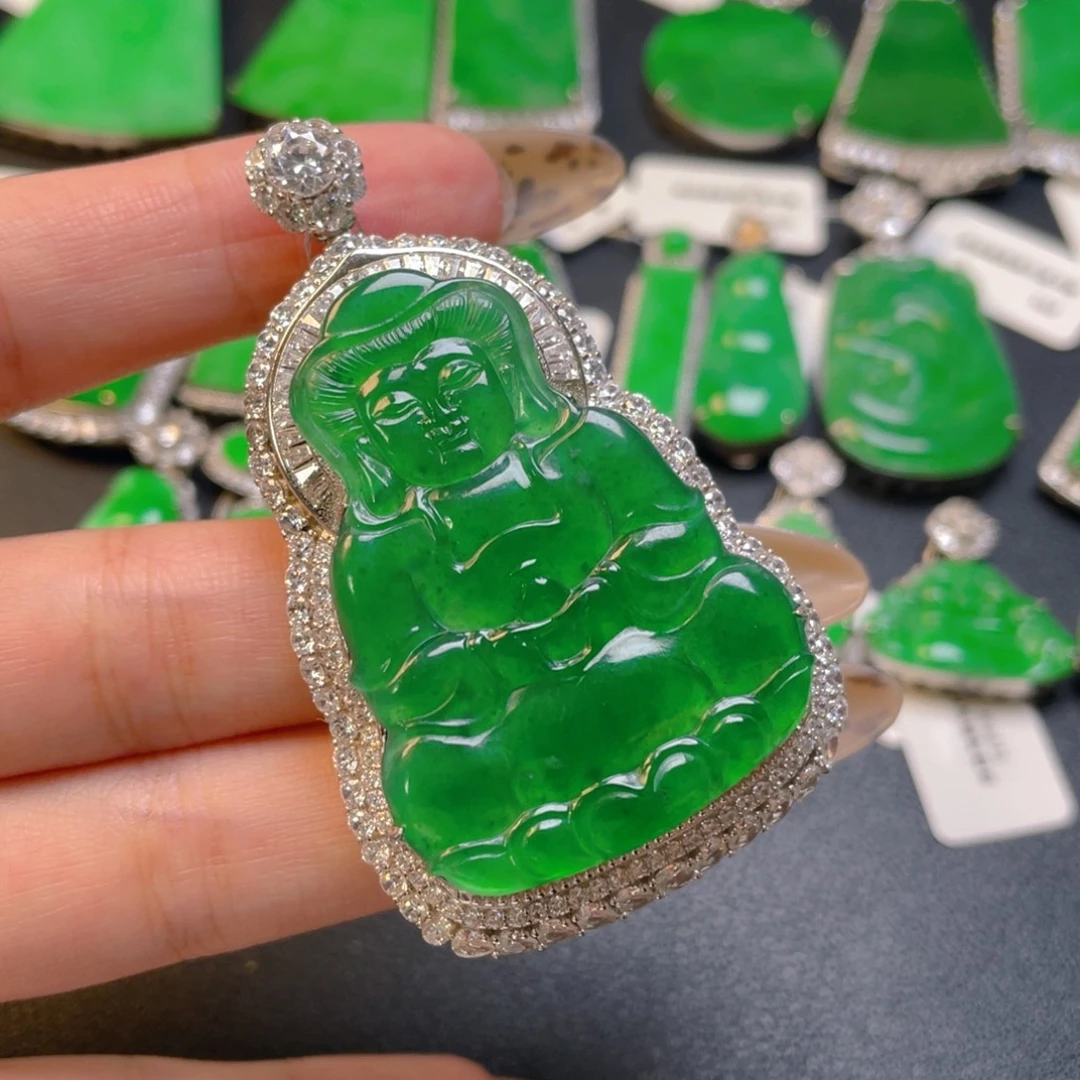 翡翠银S925镶嵌颈饰