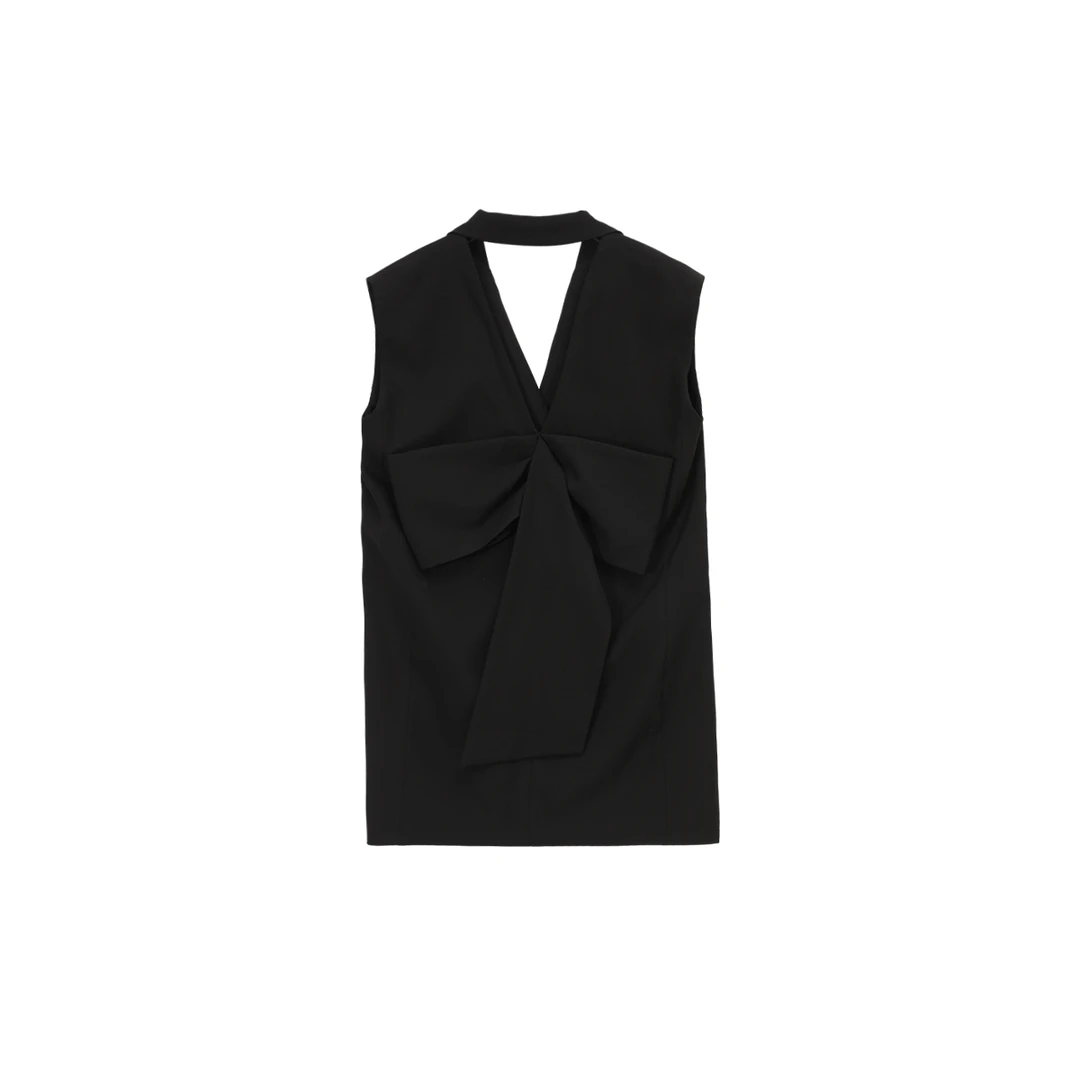 【M家蝴蝶结西装马甲】高密精纺TR料气质露背西装马甲外W23CQ1002