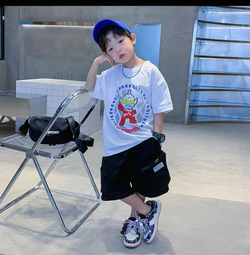 502658男童T恤2025新款夏季短袖圆领洋气上衣中大童休闲韩版半袖