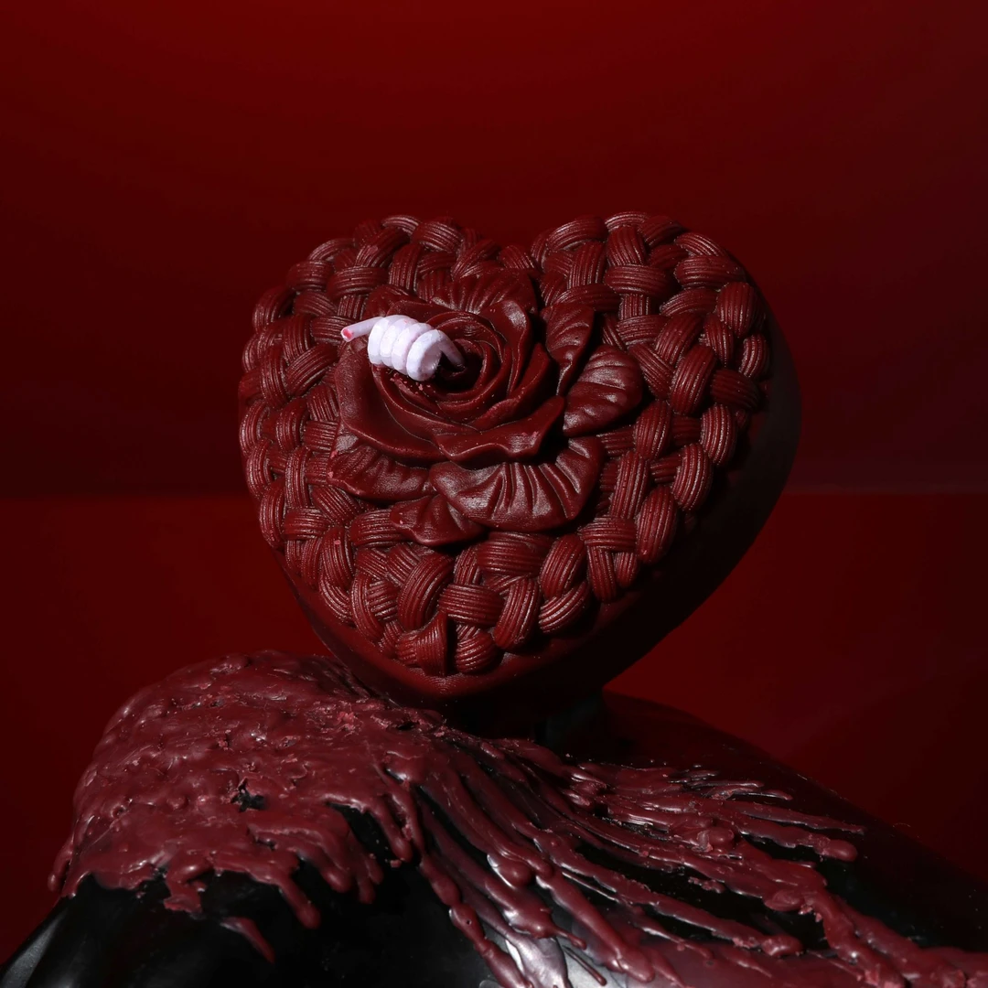 情人节编织心形花朵爱心手工造型香薰蜡烛香薰家居摆件礼物礼品