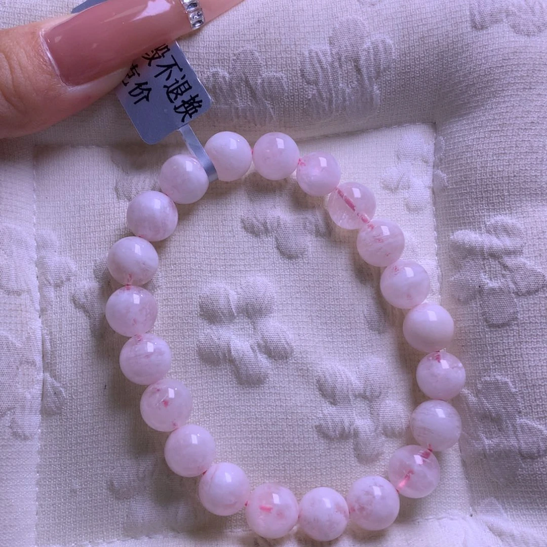 水晶手链未镶嵌草莓大福粉雪花10m