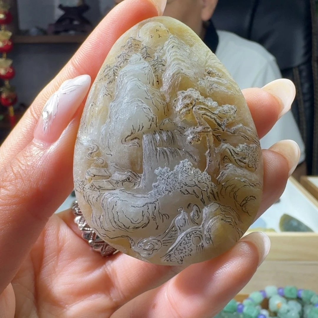 定制翡翠未镶嵌山水