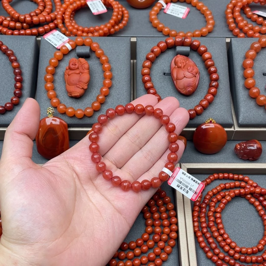 南红玛瑙手链未镶嵌原矿天然南红手链