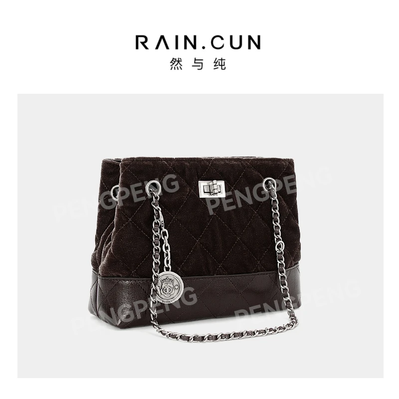 RAIN.CUN ZT-D8088-金咖 轻奢女士时尚通勤小众百搭斜挎包