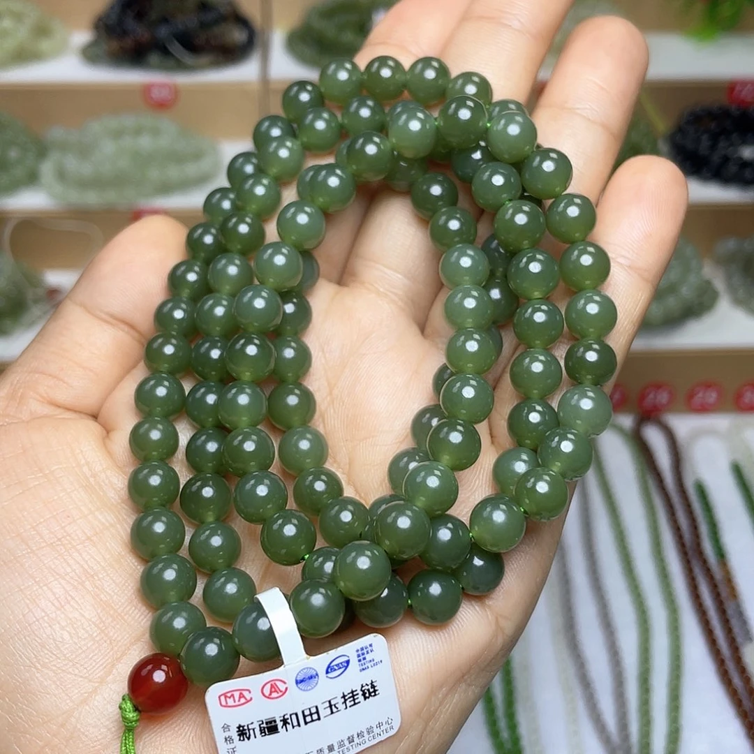 和田玉颈饰未镶嵌稳***福8mm