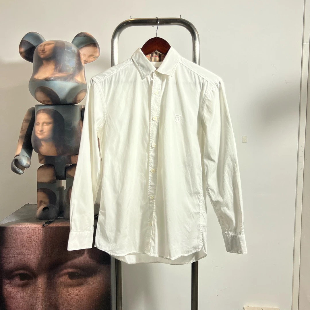 99新 BURBERRY/博柏利 领口格纹衬衫 尺码：XS胸围51衣长73
