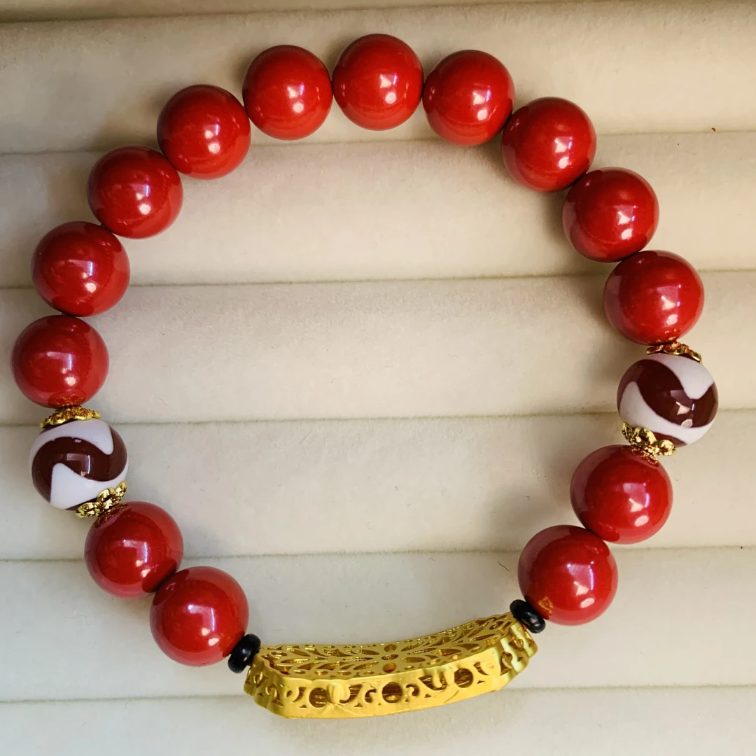 含辰砂工艺品岁岁平安 朱砂辰砂手串1.0