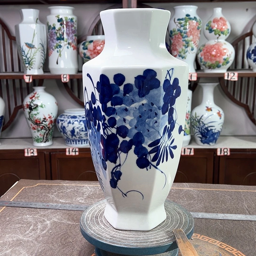 摆件景德镇陶瓷6青紫