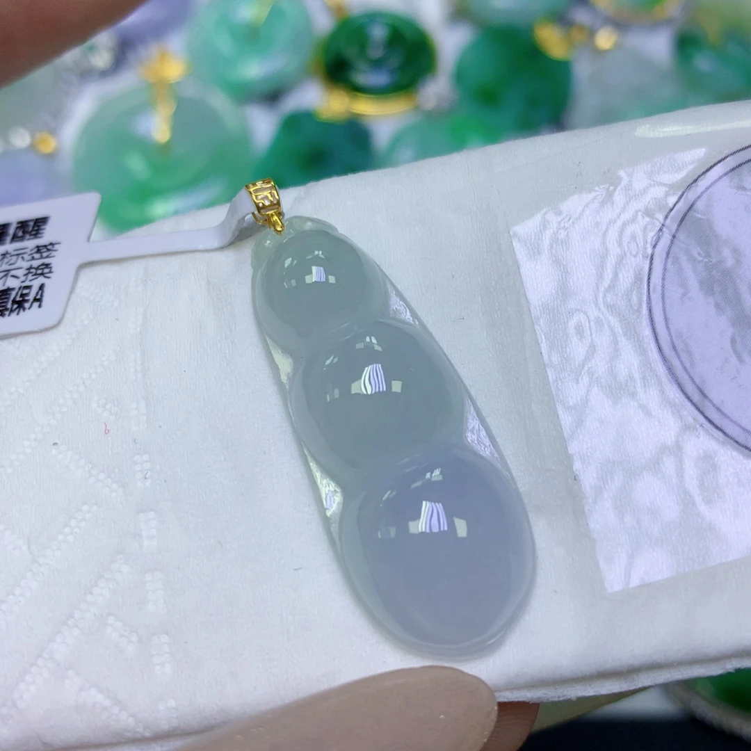 翡翠18K金镶嵌颈饰天然缅甸翡翠a货百元以上9元证书费自理