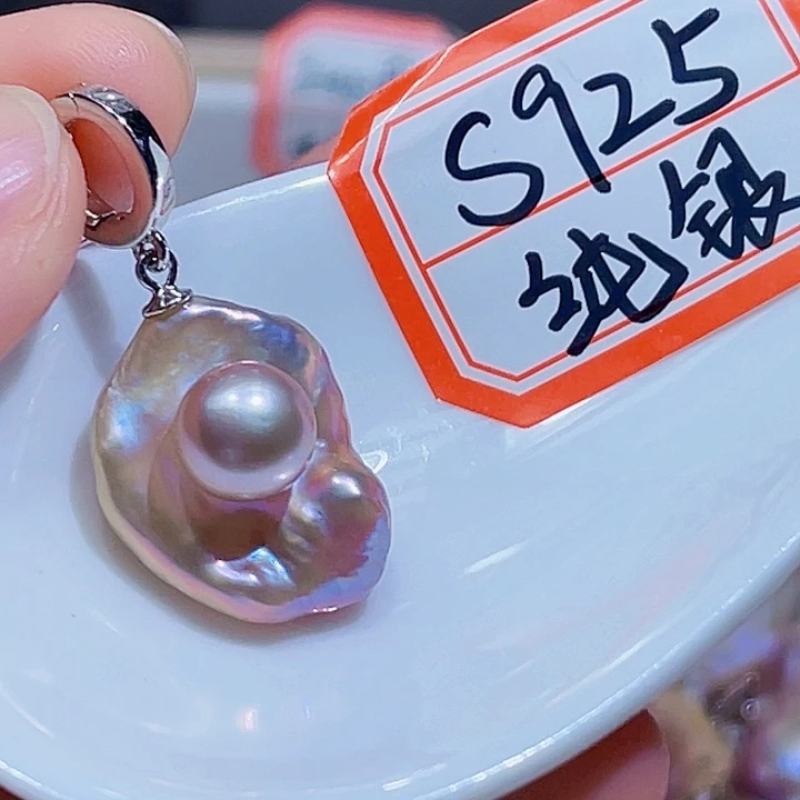 淡水珍珠银S925镶嵌颈饰