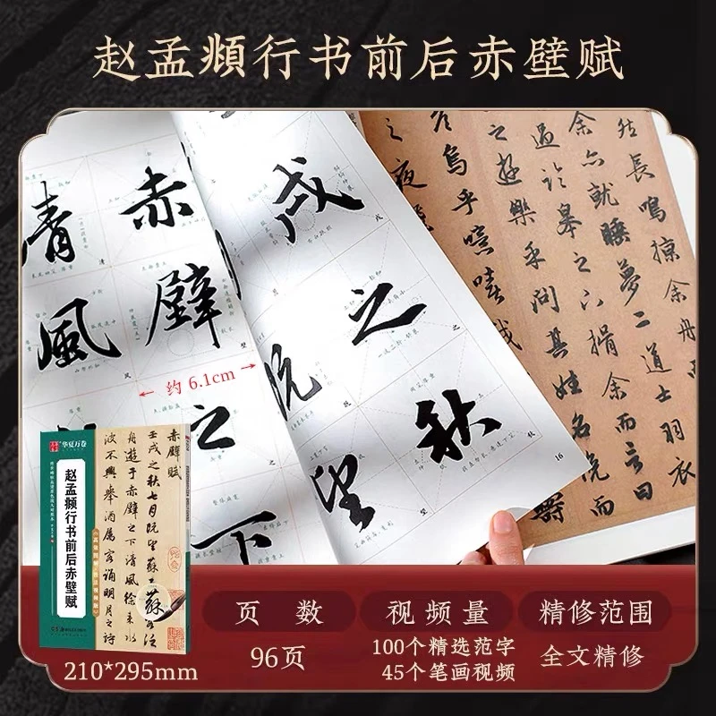 【小瑶专属】赵孟頫行书前后赤壁赋 高清放大米字格对照 行书入门