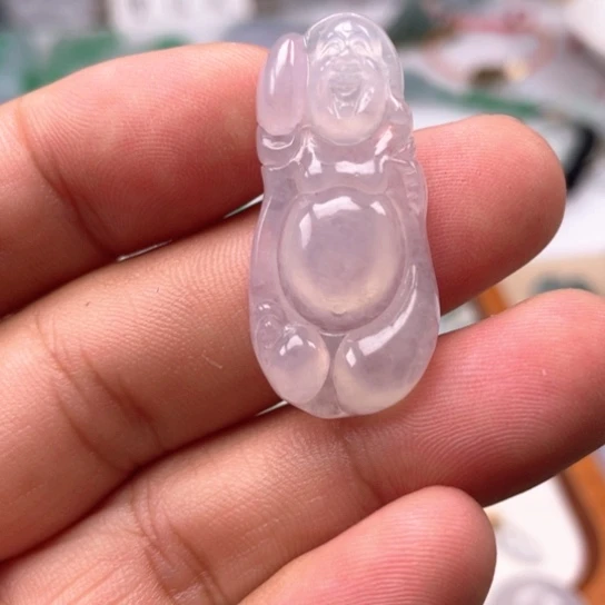 翡翠未镶嵌颈饰翡翠冰紫佛公