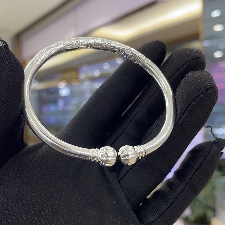 足银足银手工南瓜头手镯